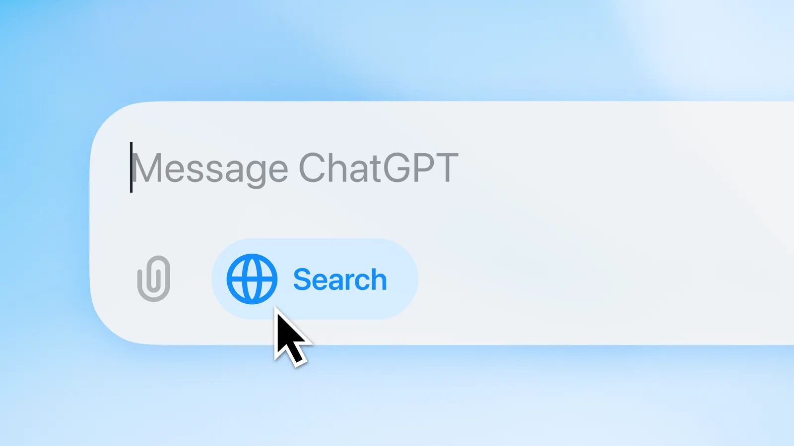 The ChatGPT message box with the Search button highlighted
